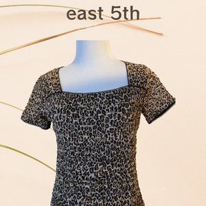 East 5th Leopard Print Size S Top Short Sleeve
